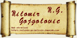Milomir Gojgolović vizit kartica